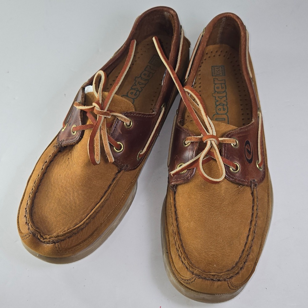 Dexter USA Mens Brown Suede Leather Boat Shoes Size 9.5 M